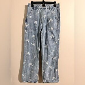 Simple Society Butterfly High Waist Baggy Wide Leg Jeans